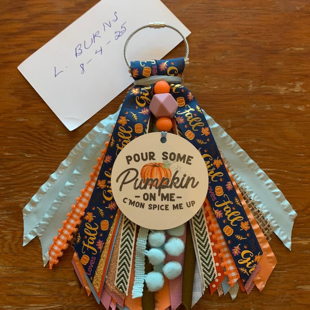 Fall/Autumn Pumpkin-Themed Bogg Bag Tassel/Tag